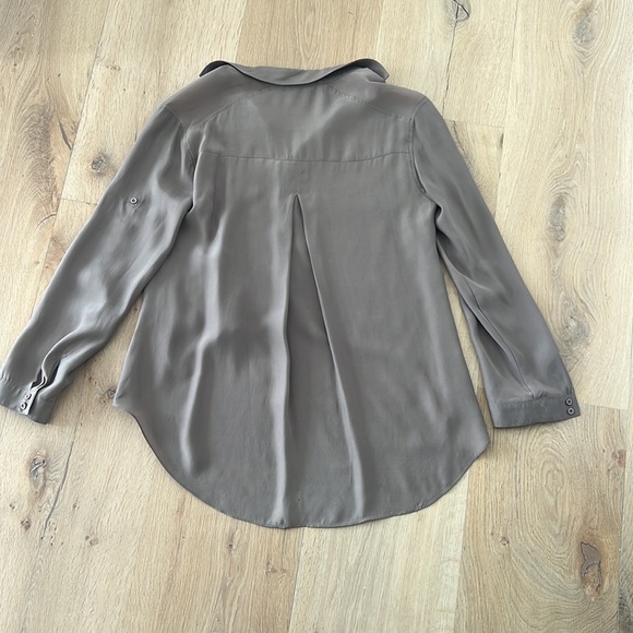 Brown High Low Button Down Shirt - Picture 3 of 3